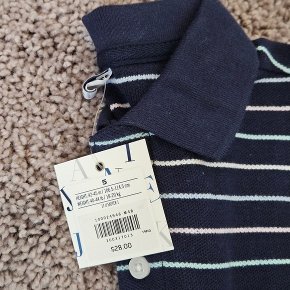 Janie and Jack Polo Shirts Boys 5 Lot of 3 NEW Striped Lavender Preppy Church - Picture 6 of 8